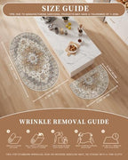 Madane Washable Oval Rug 3x5 for Entryway Small Area Rugs, Turmeric/Grey - Image 5
