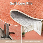 3x5 Orange/White Area Rug Washable Non-Slip Soft Thin for Bedroom Kitchen - Image 5