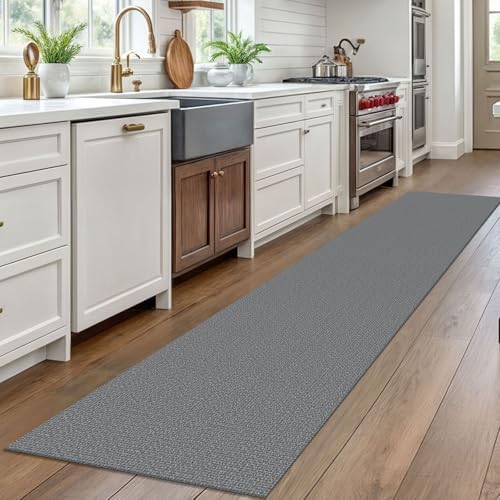 EARTHALL Washable Runner Rug, Non Slip Hallway Runner, 2x10 Ft, Dark Gray - Image 6