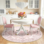 RELEANY Washable Area Rug, Round 6ft, Pink - Image 2