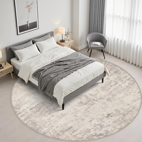 Round Area Rug Living Room: 8 ft Modern Washable Indoor Carpet - Image 3