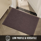 HIYARD Sturdy Front Door Mat, Absorbent Muddy Dirt Resist Welcome Door Mats Outdoor Indoor, Stain and Fade Resistant, Non-Slip Rubber Backing Low Profile Doormat for Entryway, 47×32, Coffee - Image 6