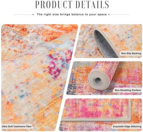 3x8 Washable Runner Rug：Modern Abstract Soft Carpet Galaxy Haze - Image 7