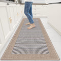 StepRite Kitchen Rugs, Kitchen Mats for Floor, 70"x24" Non-Slip Machine-Washable Kitchen Throw Rug, Absorbent Runner Rugs Office, Sink Standing Desk Mat, Decor Carpet, Khaki by Bringcushiontoyourlife