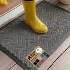 GORILLA GRIP WeatherMAX Door Mat, Indoor Outdoor Use, 35x23, Silver Chevron by GorillaGrip