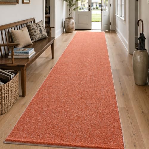 2x10 Orange/White Runner Rug Washable Non-Slip for Kitchen Hallway Bathroom - Image 3