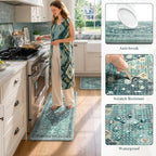 Collive Kitchen Rugs Sets of 2, Boho Kitchen Floor Mat, 20"x47"+20"x32" - Image 6