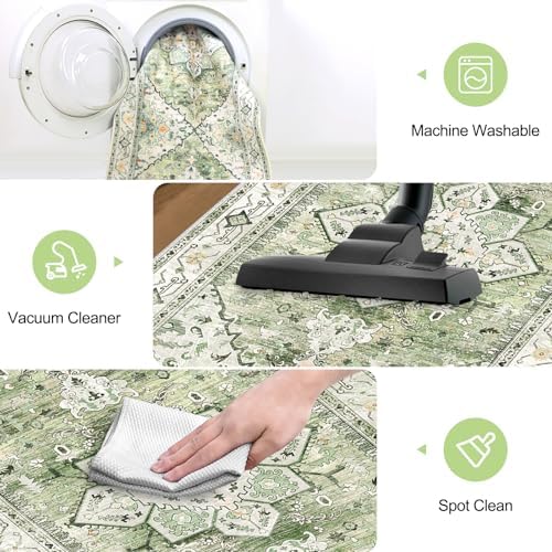 Yamaziot Washable Runner Rug, 2x6 Non-Slip Boho Vintage Hallway Kitchen Rug - Image 5