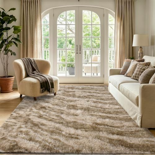4x6 Khaki Fluffy Soft Area Rug Non-Slip for Bedroom Living Room Playroom - Image 2