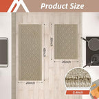 COSY HOMEER 48x20/30X20Inch Kitchen Rug Mats Non-Slip Washable,Beige - Image 2