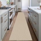 EARTHALL Washable Runner Rug, Non Slip Hallway Runner, 2x12 Ft, Sand/Beige - Image 6