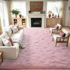 Noahas 8x10 Extra Large Pink Fluffy Soft Area Rug Non-Slip for Kids Bedroom by ModernHomeDecor