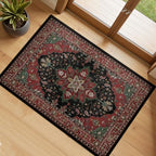 RELEANY Washable Area Rug, Small 2'x3', Red/Black by RELEANY