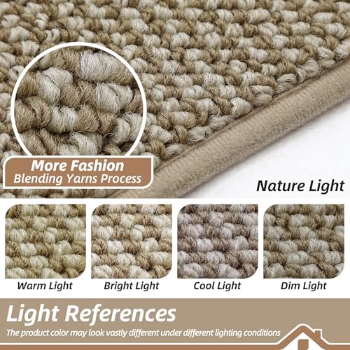 BEQHAUSE Dirt Trapper Door Mat 24" x 60", Non-Slip Washable, Light Beige - Image 5