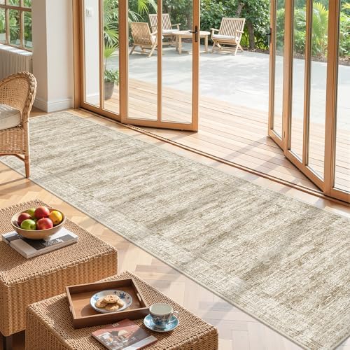 2x10 Runner Rug Non Slip,Washable Hallway Runner Rug,Brown - Image 4