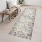 2.6x10 Washable Runner Rug:Modern Abstract Indoor Soft Carpet Brown - Image 3
