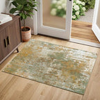 Entryway Rug 2x3 Green Door Mat Indoor Entrance 24x36, Washable Small Throw Rugs for Kitchen Floor, Entry, Front Door, Bedside, Non-Slip Low Pile Stain & Fade Resistant, Abstract Sage Green by Acapet