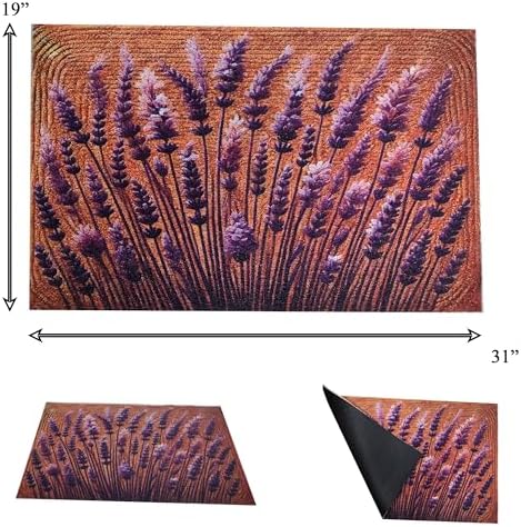 Outdoor Rug Door Mat, Welcome Mat, Non-Slip, 19'x31' (Lavender) - Image 3