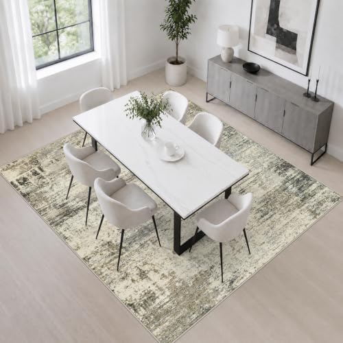 Area Rug Living Room: 4x4 Modern Washable Soft Carpet Ash Brown - Image 4