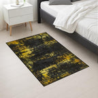 2x3 Washable Entryway Rug: Modern Abstract Soft Carpet Black Gold - Image 5