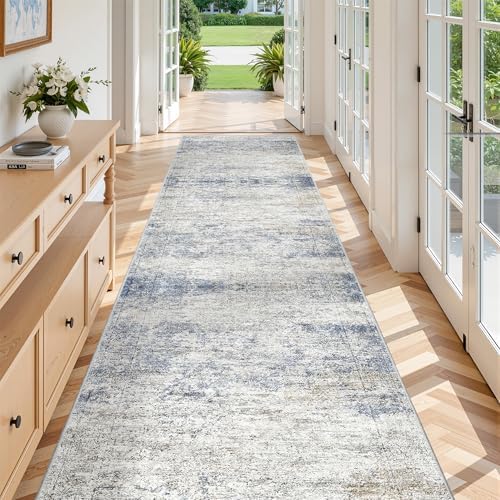 3x12 Runner Rug Non Slip,Washable Hallway Runner Rug,Blue - Image 3