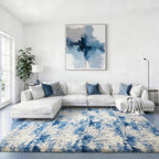 Ophanie Area Rugs for Bedroom Living Room,Color Blue/White/Grey,Size 6' x 9',Shape Rectangular by Ophanie