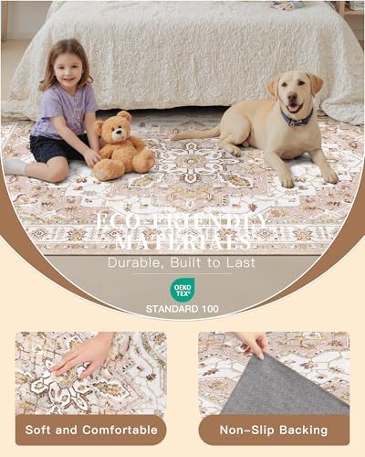 Madane Washable Runner Rug 2x6 Runners for Hallways Non Slip, Pink - Image 5