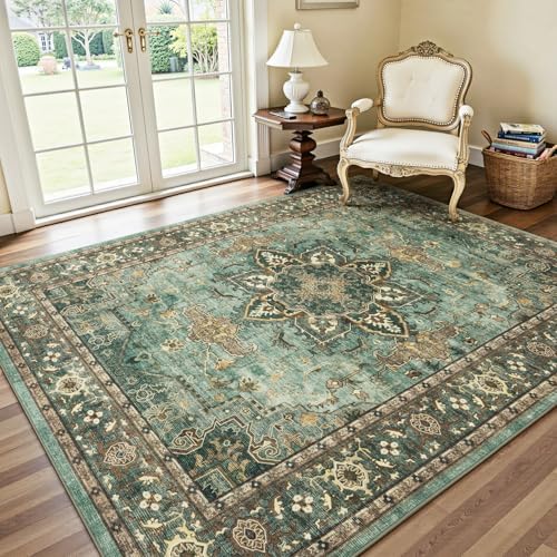 Lofus 5x7 Green Area Rugs for Bedroom Living Room, Vintage Boho Carpet by Lofus