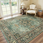 Lofus 5x7 Green Area Rugs for Bedroom Living Room, Vintage Boho Carpet by Lofus