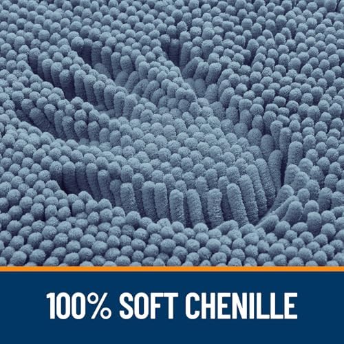 OLANLY Bathroom Runner Rugs 45x27, Extra Soft Absorbent Chenille Bath Rugs - Image 3