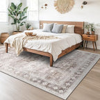 Boho Beige Rug for Living Room - Washable 10x12 Area Rug, Dining Room Rugs for Under Table, Soft Low Pile Carpet for Bedroom - Farmhouse Decor, Non-Slip & Stain Resistance (10x12 Beige/Latte) - Image 6