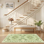 RELEANY Washable Area Rug, Runner 2'6"x5', Green/Yellow by RELEANY
