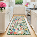 PLHXFR 2x6 Washable Runner Rug：Floral Indoor Kitchen Soft Carpet Green by PLHXFRSoftAreaRugs