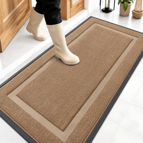 OLANLY Front Door Mat Outside 47x23, All-Season Heavy-Duty Rubber Doormat by OLANLY