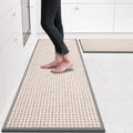 eqivei Kitchen Rugs and Mats Non Skid Washable Set of 2 PCS, Absorbent Runner Rugs for Kitchen, Front of Sink, Kitchen Mats for Floor, 17.3"x 47"+17.3"x 29" (Gray) by Eqivei