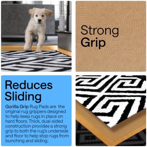 GORILLA GRIP® Slip Resistant Rug Pads for Hardwood Floor 7x10 Beige - Image 3
