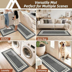COSY HOMEER Kitchen Rugs Sets of 2 Non-Slip Washable,20"x30"+20"x48" - Image 6