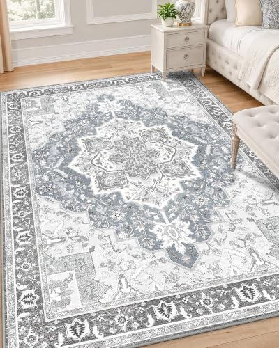 OLANLY 4x6 Washable Area Rugs, Soft Non Slip Carpet for Bedroom Living Room by OLANLY