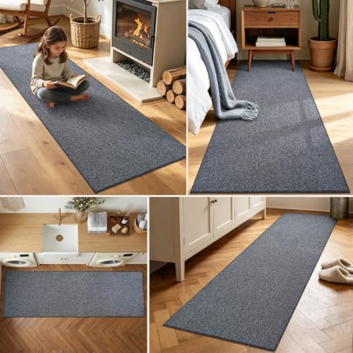 2x6 Grey Blue/White Runner Rug Washable Non-Slip for Kitchen Hallway - Image 3