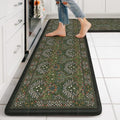 Collive Kitchen Mats Cushioned Anti Fatigue, Dark Green 17.3"x59"+17.3"x29" by Collive
