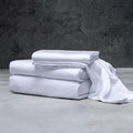 LUXOME Luxury Sheet Set | 100% Rayon (Viscose) from Bamboo | Split King - White | Deep Pockets | 5-Piece Set (2 Fitted, Flat, 2 Pillowcases)