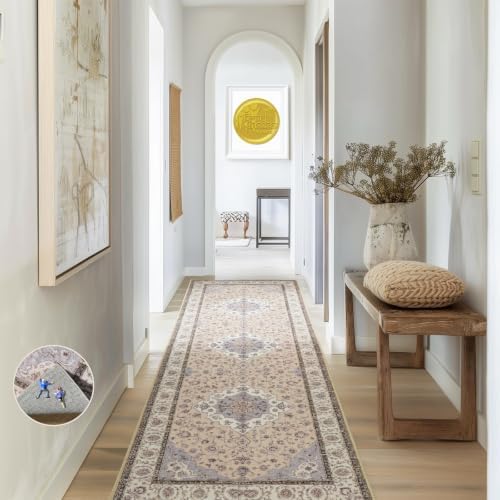 Ophanie Beige Wool Area Rugs 2x6 for Bedroom Living Room, Fluffy Shag Fuzzy Carpet, Plush Shaggy Rug, Indoor Carpet for Kids Boys Dorm Home Decor Aesthetic, Nursery with 99 pcs Pile fibers by Ophanie