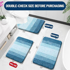 OLANLY Luxury Toilet Rugs U-Shaped 24x20, Soft Absorbent Microfiber Mat - Image 2