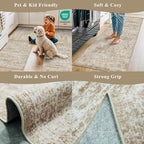 Kitchen Rugs Sets of 3,Washable Non-Slip Kitchen Mats for Hardwood Floor, Boho Farmhouse Kitchen Runner Rug for Sink,Entryway & Hallway & Bathroom (Beige Brown, 2x3+2x4+2x5) - Image 4