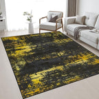 5x7 Area Rug Living Room: Modern Washable Soft Carpet Black Gold by FXRHLP