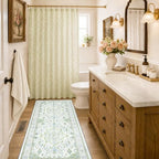 RELEANY Washable Area Rug, Runner 2'x6', Green/White/Blue - Image 2
