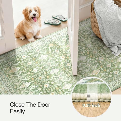 3x5 Area Rugs for Entryway, Non-Slip Washable Rug for Kitchen, Light Green - Image 7