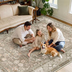 SameBed 8x10 Area Rug Living Room, Vintage Washable Carpet Vintage Brown - Image 4