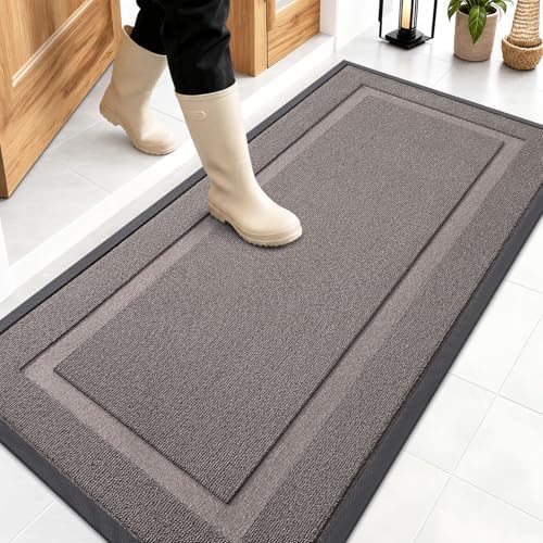 OLANLY Front Door Mat Outside 47x23, All-Season Heavy-Duty Rubber Doormat by OLANLY