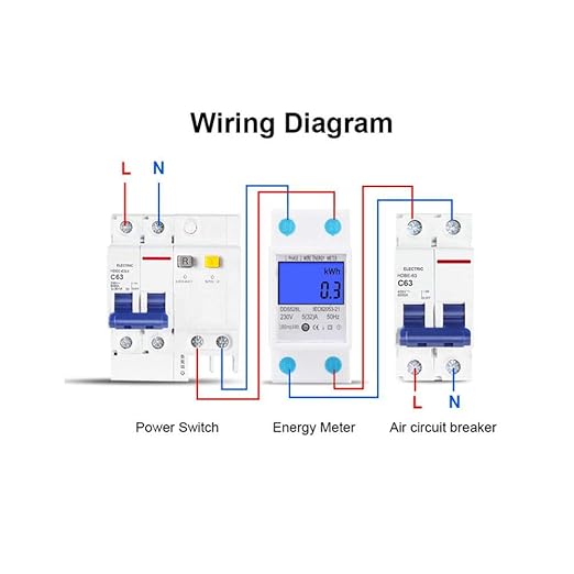 Electric Power Meter, Kilowatt Meter, Digital Energy Meter, Voltage Testers 5-32A 110-130V 60Hz LCD Backlight Single Phase Energy KWh Meter DIN Rail Mounting